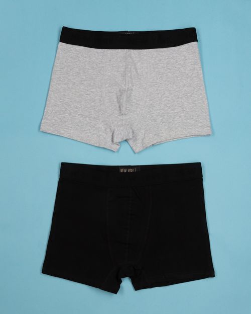 Pack x 2 Boxer Hombre Rocco Negro/Gris