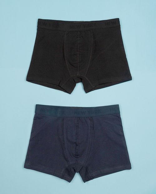 Pack x 2 Boxer Hombre Rocco Negro/Azul