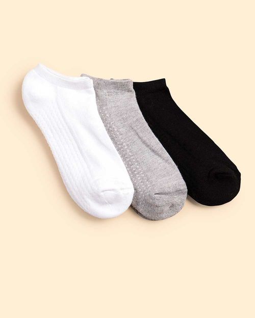 Calcetines Pack x 3 Mujer Mitzy Blanco/Gris/Negro