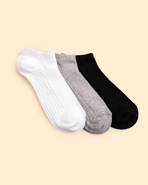 Calcetines Pack x 3 Mujer Mitza Blanco/Gris/Negro