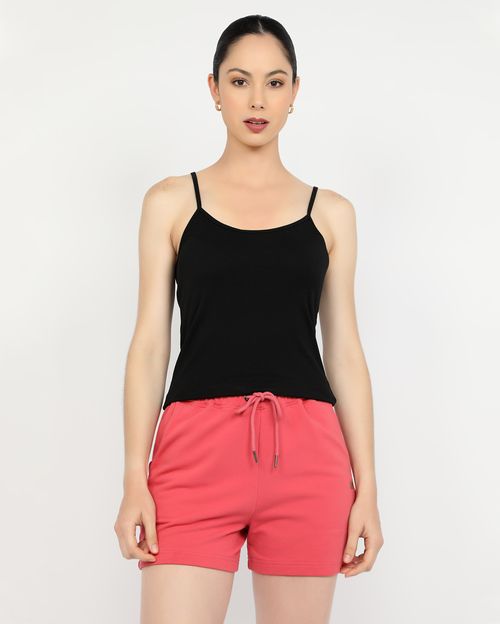 Top Mujer Rubí Core Tiras Negro