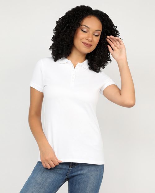 Polo Cuello Camisa Mujer Raquel Core Blanco