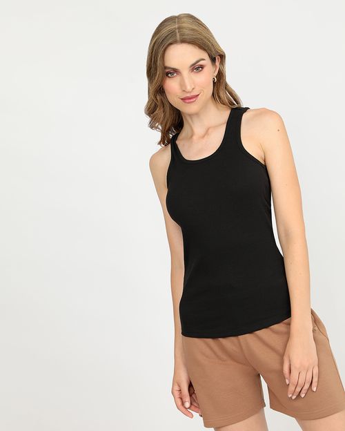 Top Mujer Mey Core Negro