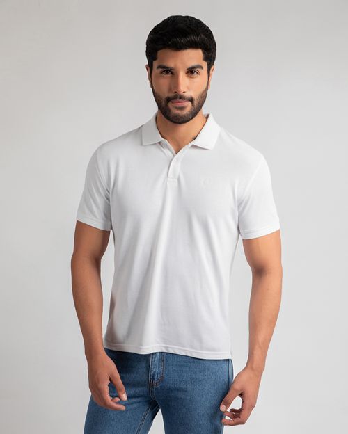 Polo Cuello Camisa Hombre Ashyto Blanco