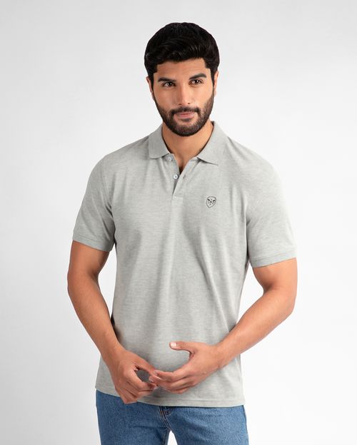 Polo Cuello Camisa Hombre Ashyto Gris Fit