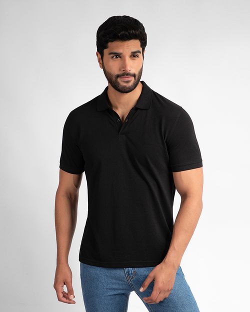 Polo Cuello Camisa Hombre Renato Negro