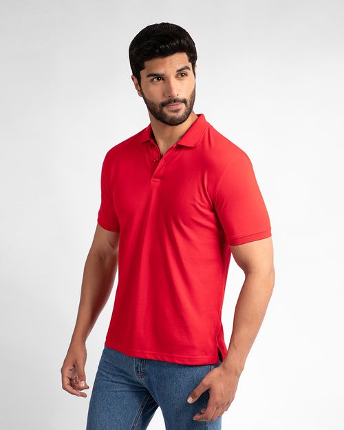 Polo Cuello Camisa Hombre Renato Rojo Rubí