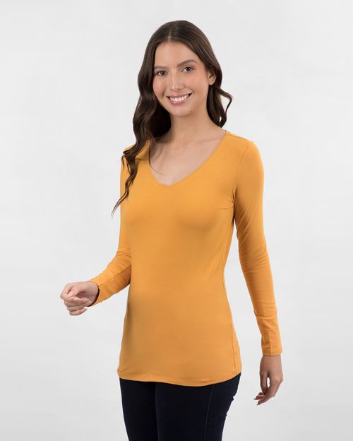 Polo Mujer Mariluna Core Mostaza Brillante