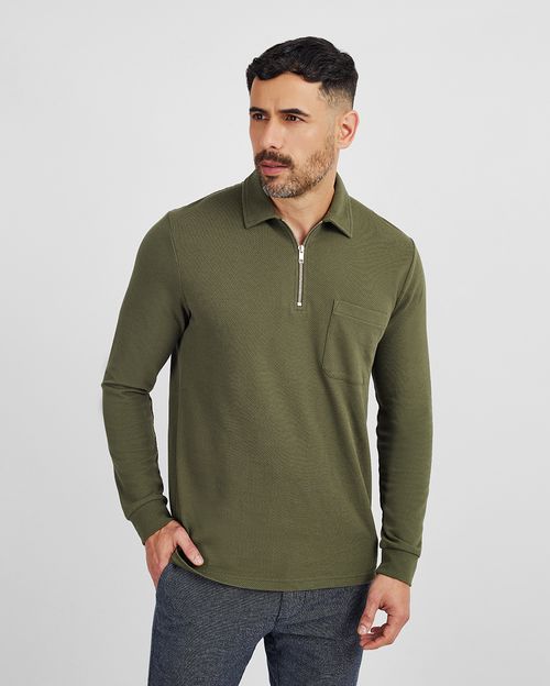Polo Cuello Camisa Hombre Barack Verde Ivy