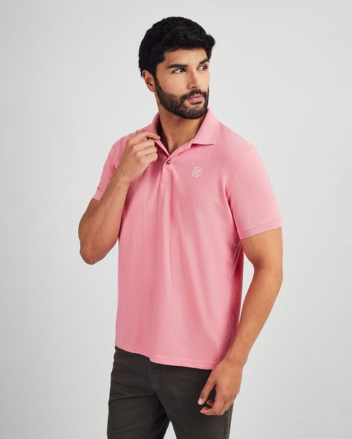 Polo Cuello Camisa Hombre Fer Rosado Confeti