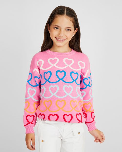 Chompa Niña Lety Rosado Carmín