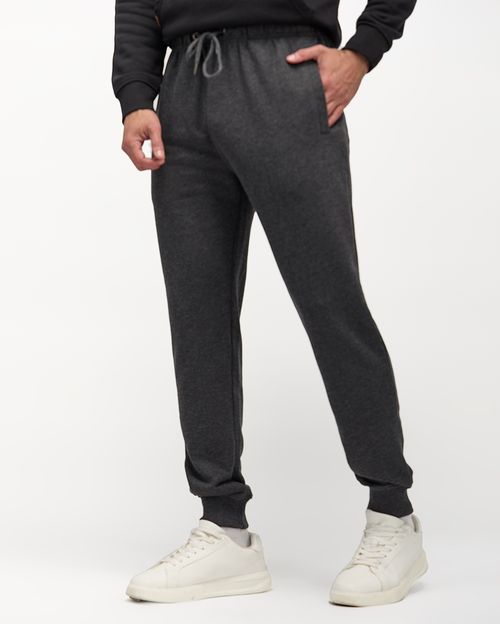 Jogger Hombre Alberto Core Negro Jaspeado