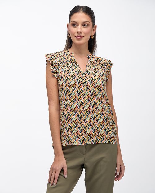 Blusa Mujer Rubi Print Naranja Papaya