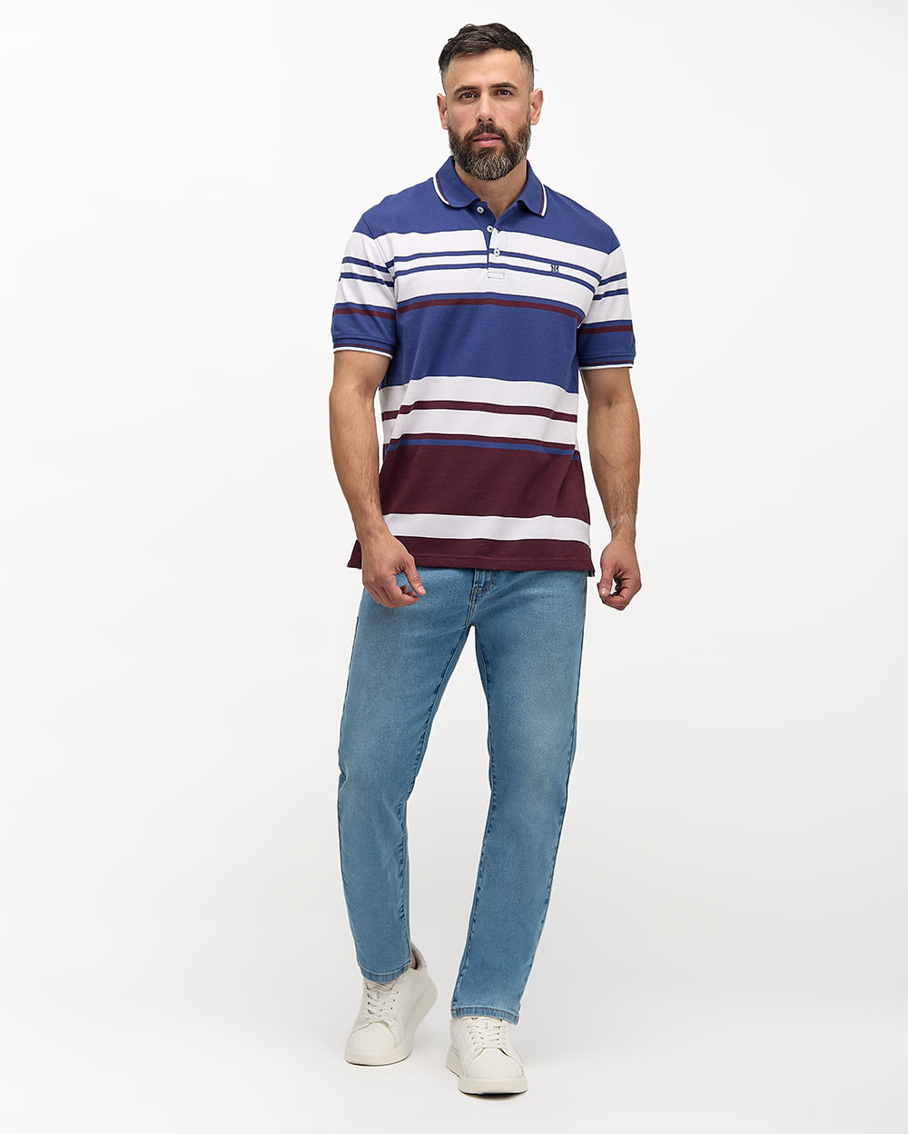 Polo-Cuello-Camisa-Hombre-Saylor-Borgoña-M