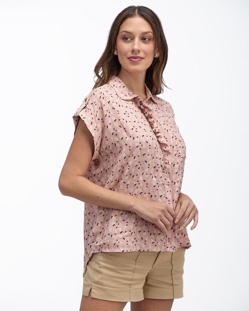 Blusa Mujer Natzuki Print Rosado Vintage