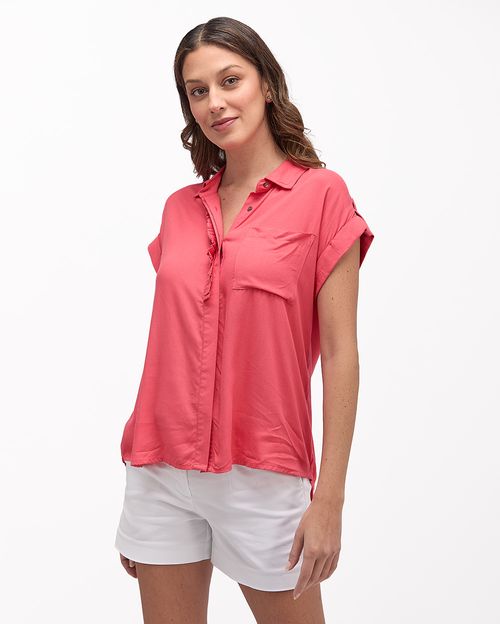 Blusa Mujer Natzuki Solid Coral Sandía