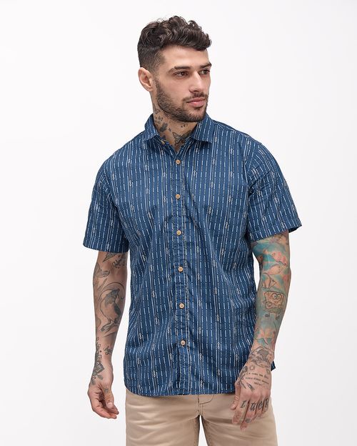 Camisa Hombre Tulio Azul Persa