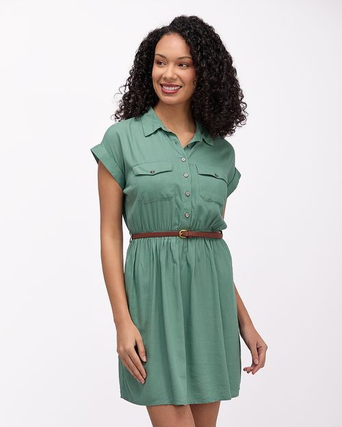 Vestido Mujer Indira Solid Verde Pad