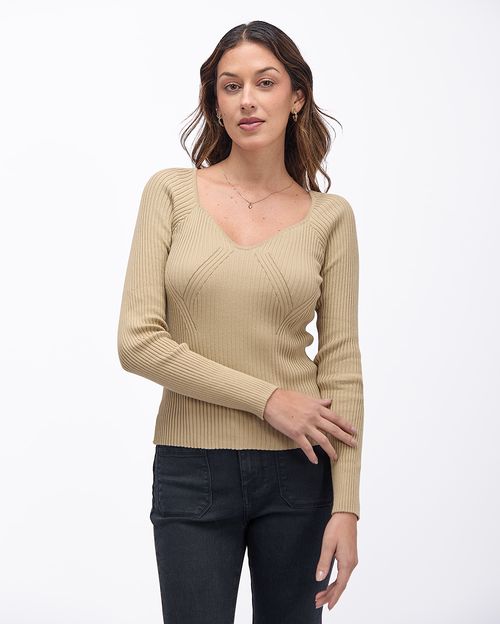 Chompa Mujer Jimena Beige Oscuro