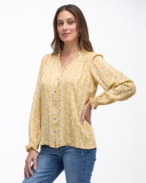 Blusa Mujer Agatha Print Beige Crema