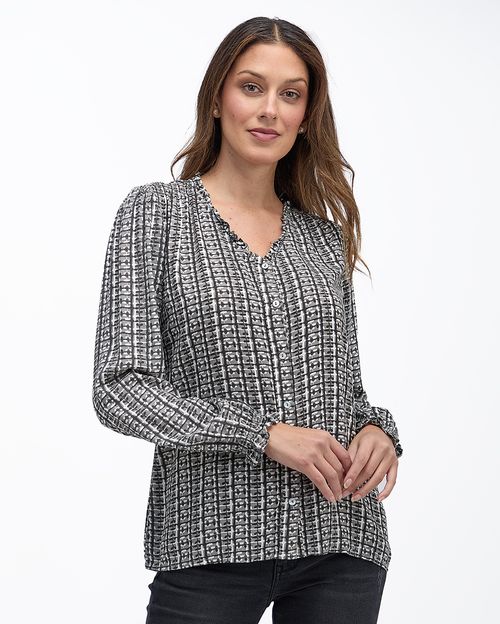 Blusa Mujer Agatha Print Plomo