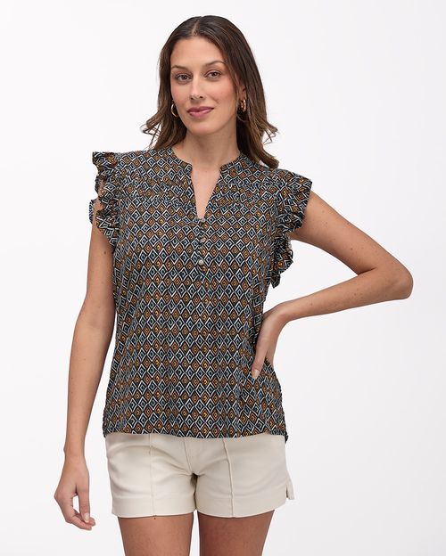 Blusa Mujer Rubi Print Negro