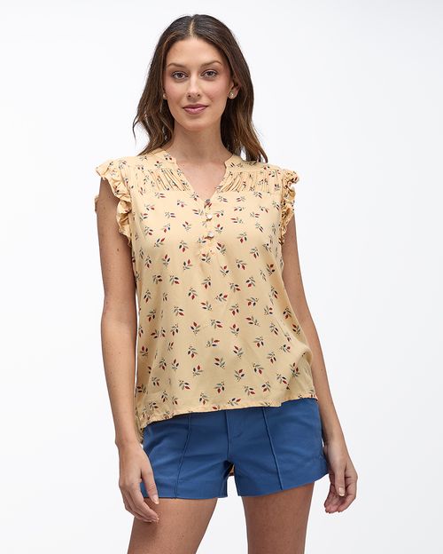 Blusa Mujer Rubi Print Beige Tapioca