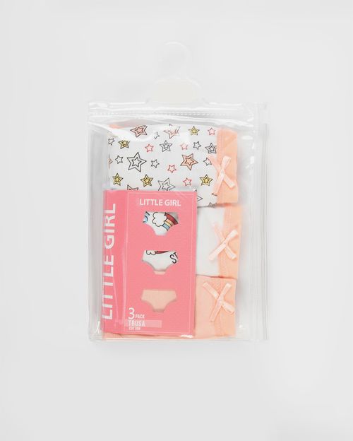 Trusas Pack x 3 Niña Monah Rosado Neón