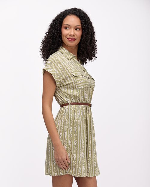 Vestido Mujer Indira Print Verde