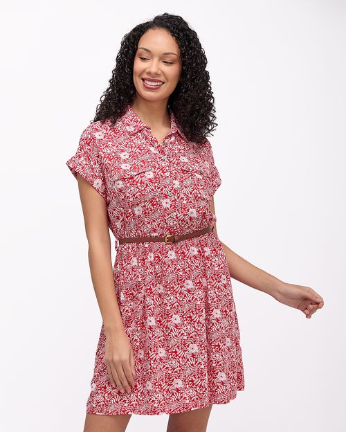 Vestido Mujer Indira Print Rojo Dark