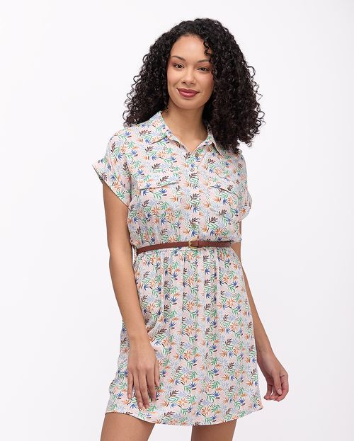 Vestido Mujer Indira Print Blanco Optico
