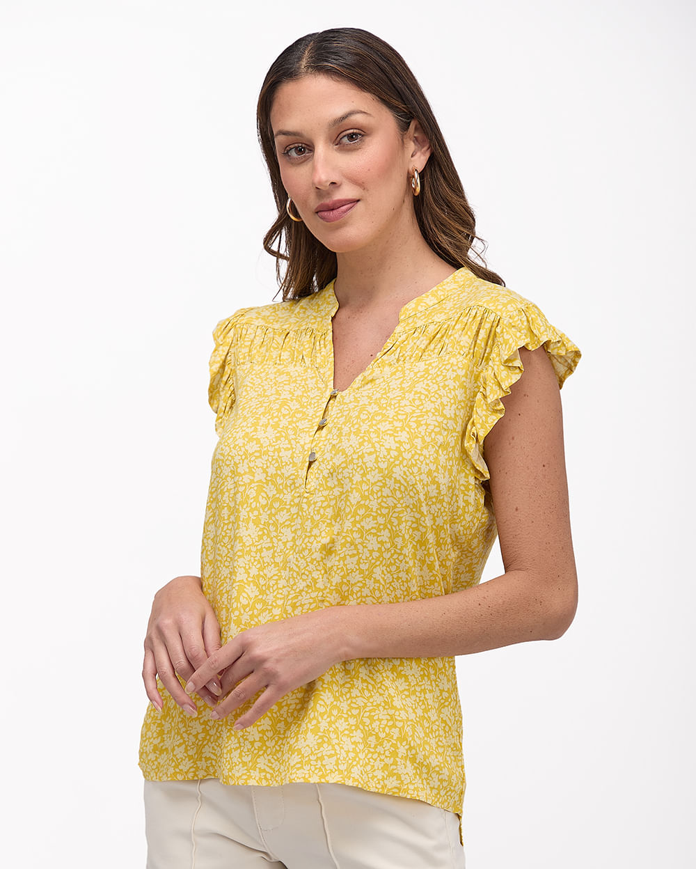 Blusa-Mujer-Rubi-Print-Mostaza-Intenso-S