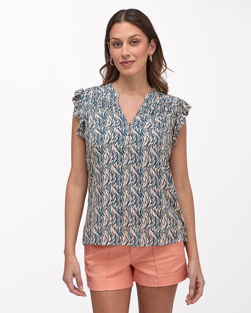 Blusa Mujer Rubi Print Azul Suzo