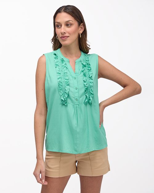 Blusa Mujer Rubi Solid Verde Neptuno