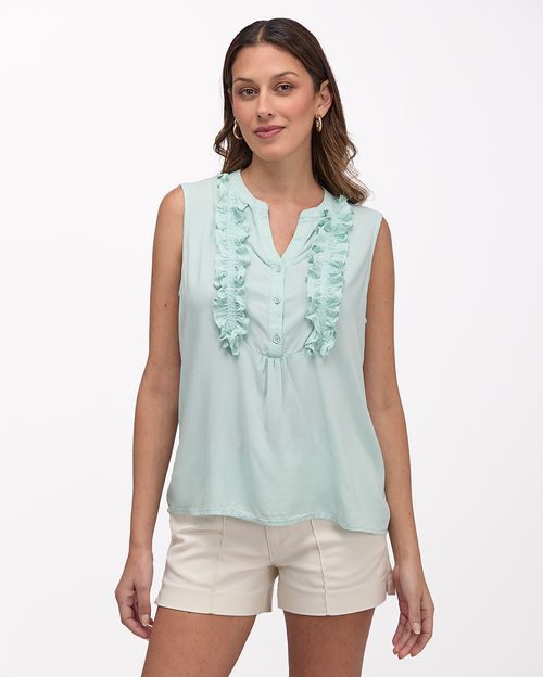 Blusa Mujer Rubi Solid Aqua