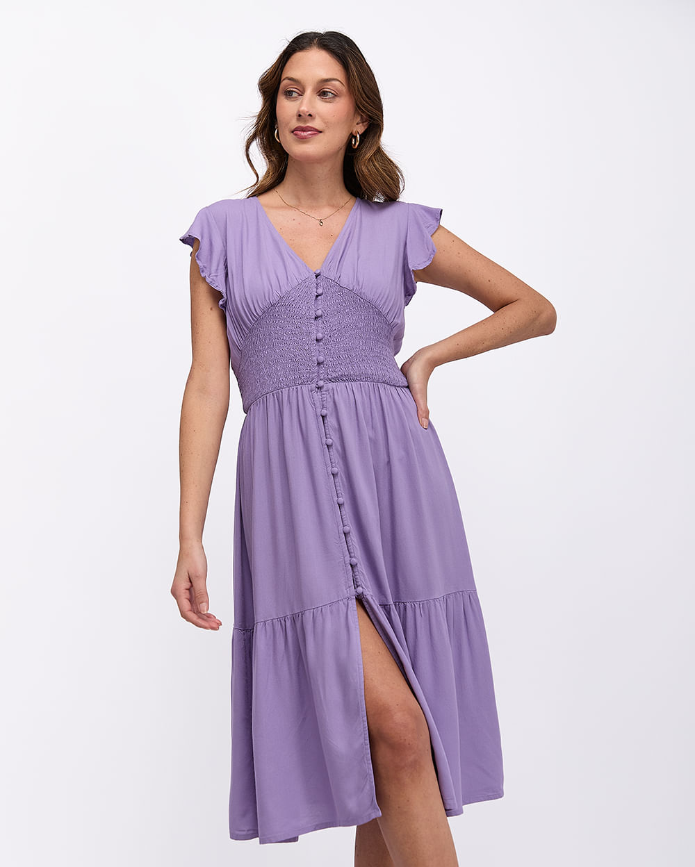 Vestido-Mujer-Leonor-Solid-Lila-S