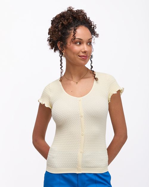 Polo Mujer Fio Crema Pastel