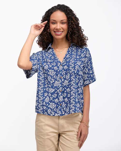Blusa Mujer Camile Print Azul Náutico
