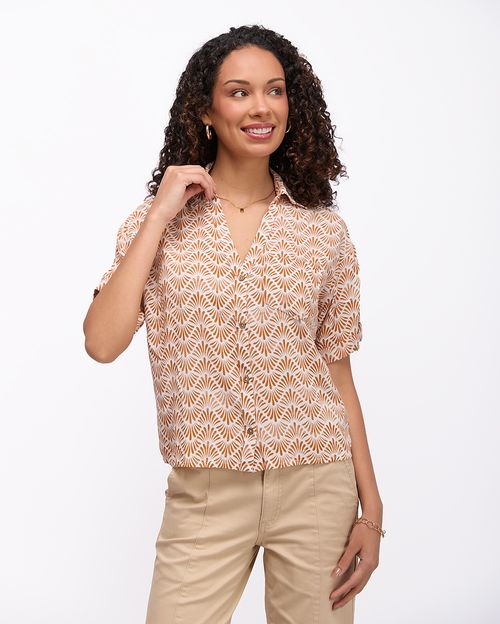 Blusa Mujer Camile Print Amarillo Kayak
