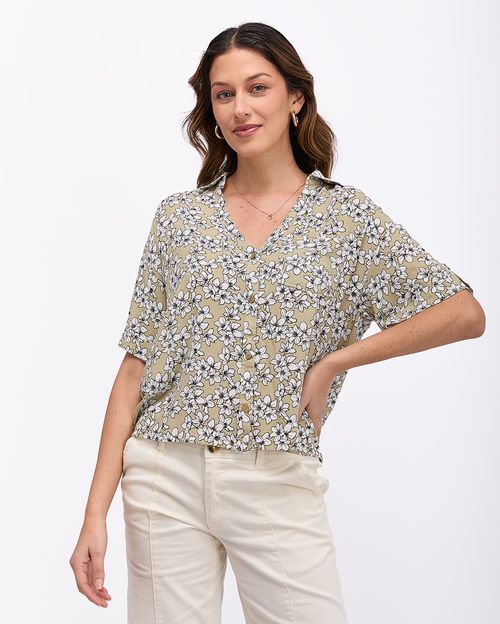 Blusa Mujer Camile Print Verde Salvia