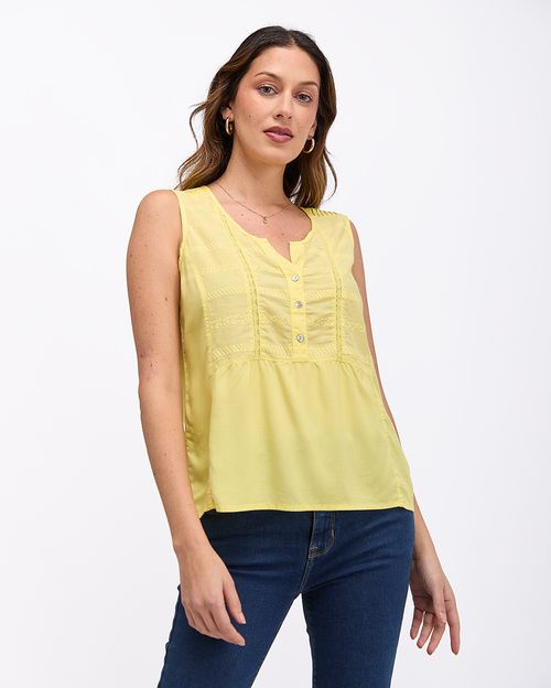 Blusa Mujer Maribel Solid Amarillo Queen