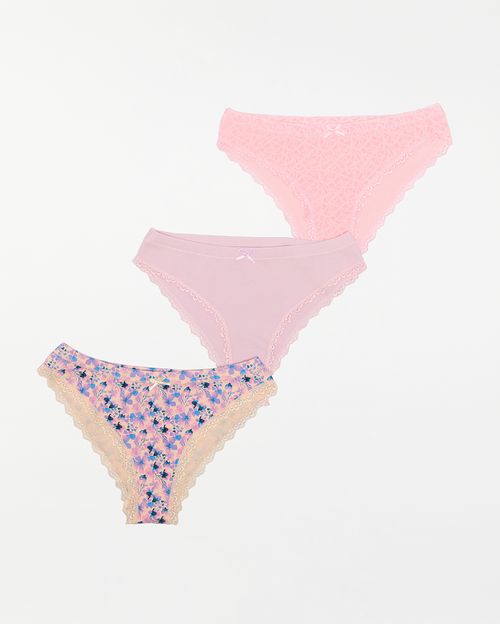 Trusas Pack x 3 Mujer New Xenia Lila Pastel