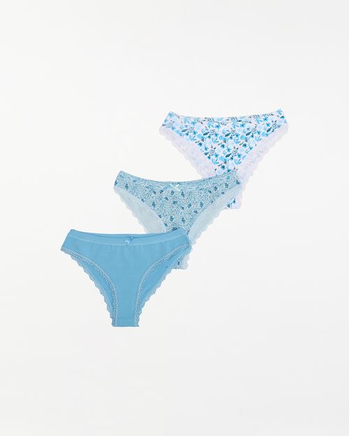 Trusas Pack x 3 Mujer New Xenia Celeste Seda