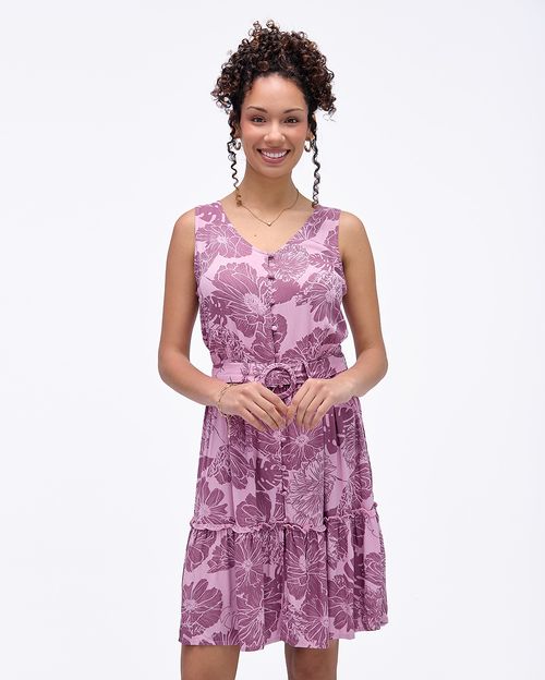 Vestido Mujer Martina Print Lila Malva