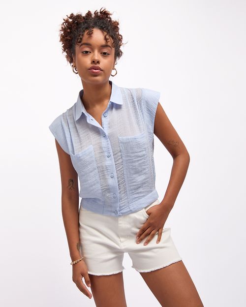 Blusa Mujer Kaira Celeste Agua