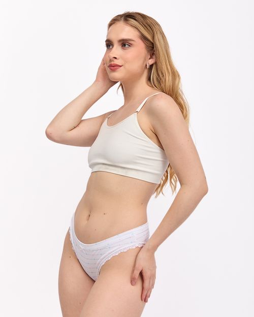 Trusas Pack x 3 Mujer New Xenia Rosado Lavanda/Blanco/Crema Pastel