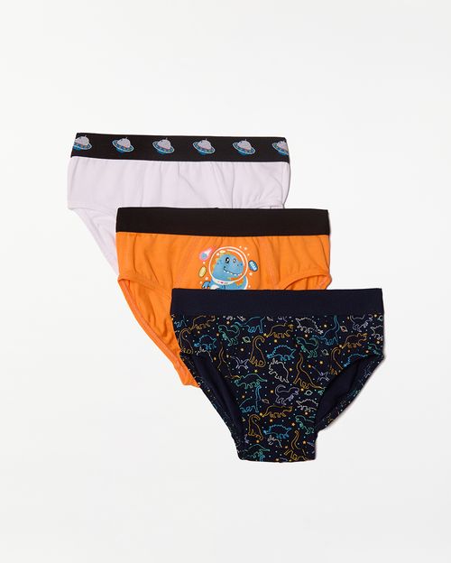 Trusas Pack x 3 Niño Leao Blanco/Azul /Naranja