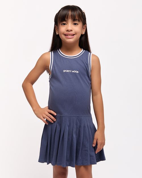 Vestido Niña Margarita Azul Mora