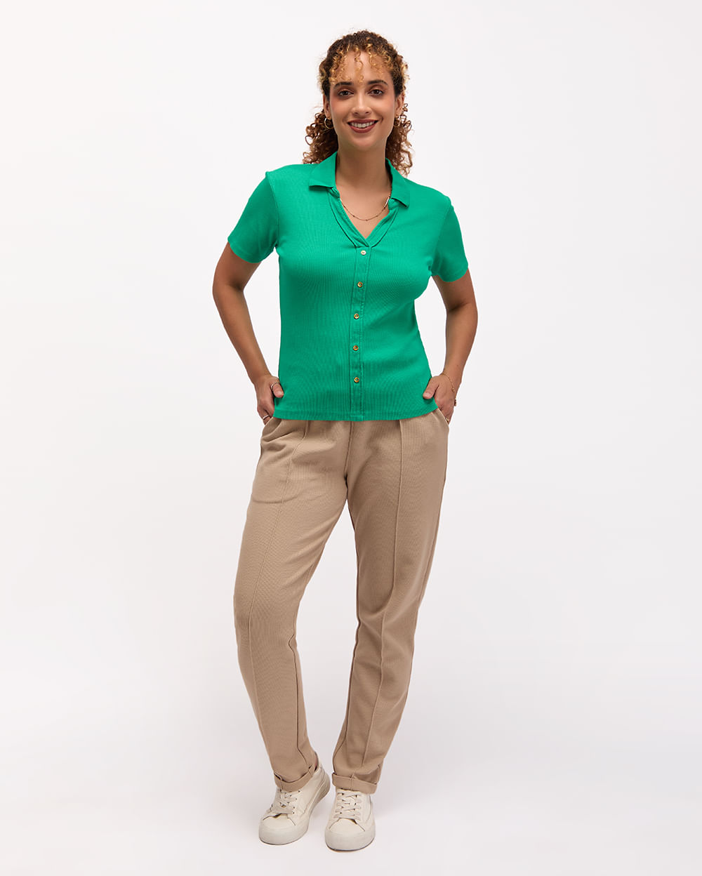 Polo-Cuello-Camisa-Mujer-Supriya-Verde-Fisher-S