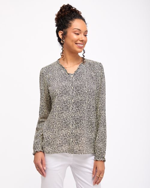 Blusa Mujer Agatha Print Beige Crema